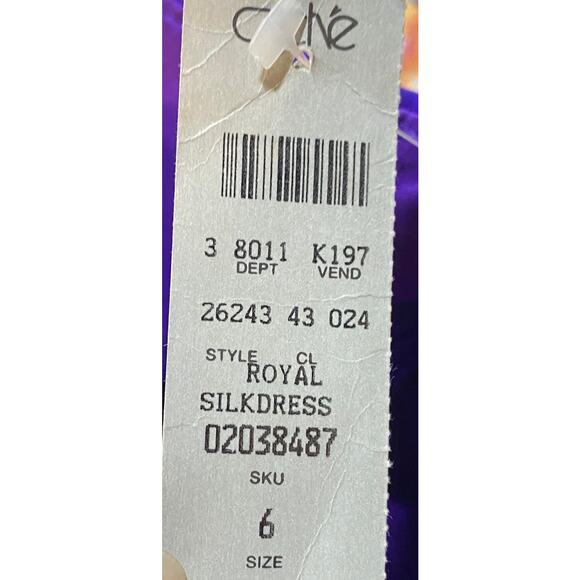 Vintage Cache Silk Mini Dress Strapless Sweetheart Neck Pleated Purple NEW 0 - Picture 7 of 7